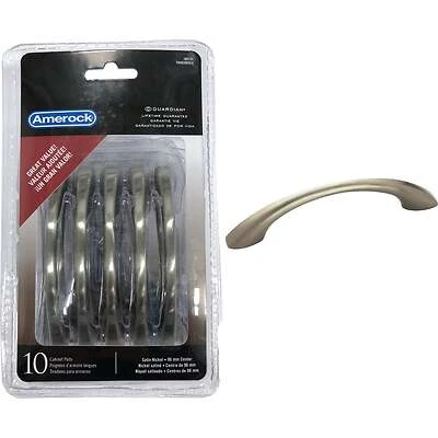 Amerock TEN53003G10 Vaile Cabinet Pull, Satin Nickel, 3-3/4 In., 10-Pack