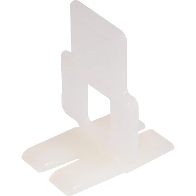 QEP LASH 99730 Series Flat Slotted Clip, 1 in L, 1/16 in Thick, Nylon, White, 100/BAG