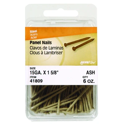 1-5/8 In. L Panel Steel Nail Flat Head Annular Ring Shank 1 Pk - Ash
