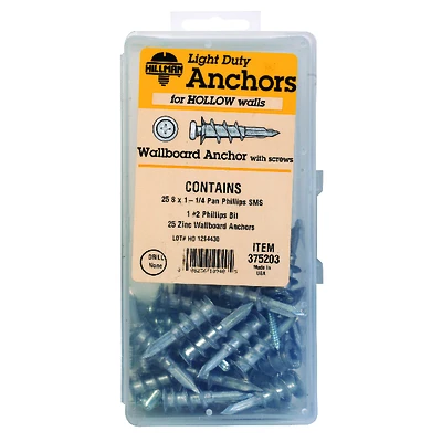EZ Wall Anchor Kit, Zinc, 51-Pc.