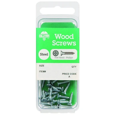 #8 x 2-1/2-Inch Phillips Flat-Head Wood Screws, 8-Pack