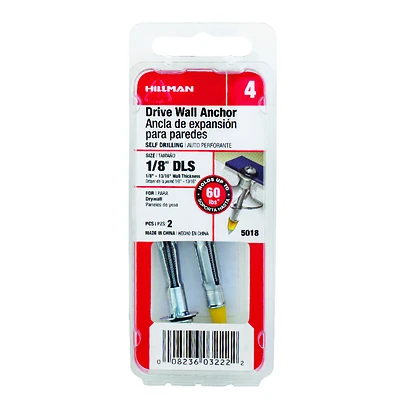 2-Pk.,  1/8-In. Long Drive Wall Anchors