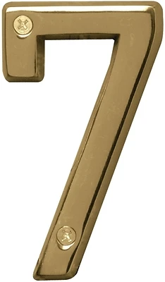 Hy-Ko BR-42PB/7 Polished Brass Dimensional House Number 7, 4 In.