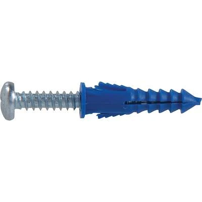 Ribbed Plastic Anchors with Screws, 25-Pk., 8-10-12