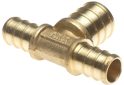 Apollo APXT121234 Brass PEX Barb Reducing Tee, 1/2 x 1/2 x 3/4 In.