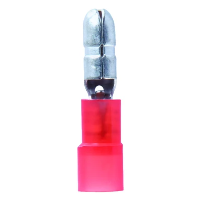 22-18 Ga. Insulated Wire Male Bullet Red Terminals 5 Pk, 600v, 0.157 In Tab