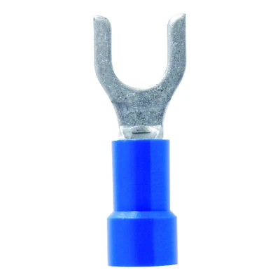 16-14 Ga. Insulated Wire Terminal Spade Blue 5 Pk, #10 Stud Size, Vinyl Insulation
