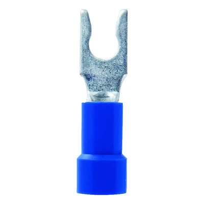 16-14 Ga. Insulated Wire Terminal Spade Blue 5 Pk, No. 6 Stud Size, Vinyl Insulation