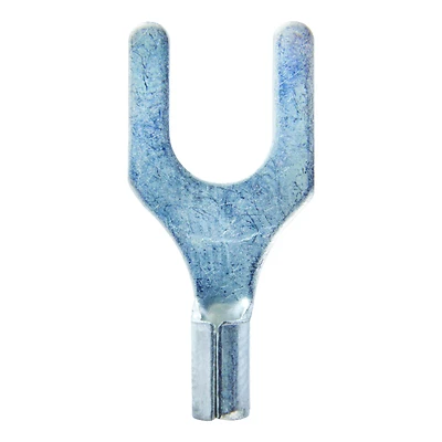 16-14 Ga. Uninsulated Wire Terminal Spade Silver 5 Pk, 1/4 In Stud Size
