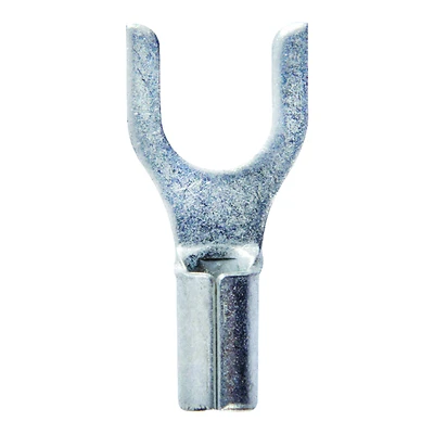 16-14 Ga. Uninsulated Wire Terminal Spade Silver 5 Pk, #10 Stud Size