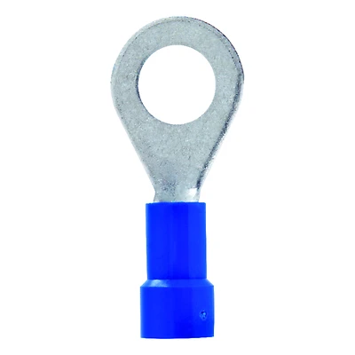 16-14 Ga. Insulated Wire Terminal Ring Blue 5 Pk, 1/4 In Stud Size