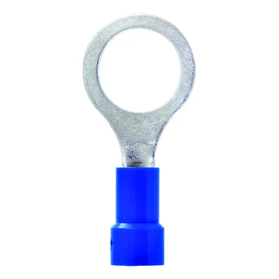 16-14 Ga. Insulated Wire Terminal Ring Blue 5 Pk, 3/8 In Stud Size