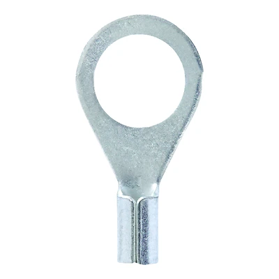 16-14 Ga. Uninsulated Wire Terminal Ring Silver 5 Pk, 5/16 In Stud Size