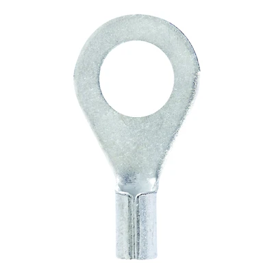 16-14 Ga. Uninsulated Wire Terminal Ring Silver 5 Pk, 1/4 In Stud Size