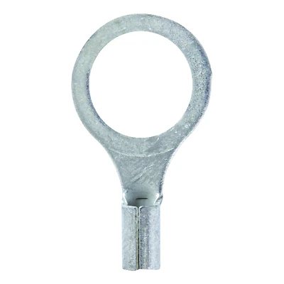 16-14 Ga. Uninsulated Wire Terminal Ring Silver 5 Pk, 3/8 In Stud Size