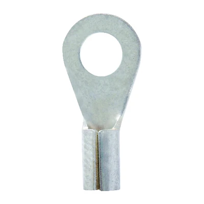 16-14 Ga. Uninsulated Wire Terminal Ring Silver 5 Pk, #8 Stud Size