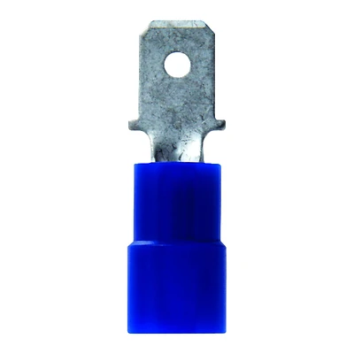 16-14 Ga. Insulated Wire Male Disconnect Blue 5 Pk, .187 Inch Tab Size
