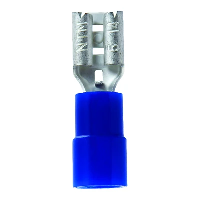 16-14 Ga. Insulated Wire Female Disconnect Blue 5 Pk, .187 Inch Tab Size