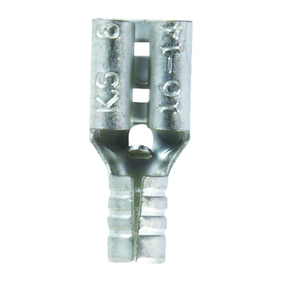 16-14 Ga. Uninsulated Wire Female Disconnect Terminals, Silver, 5 Pk, .187 In Tab
