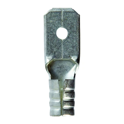 16-14 Ga. Uninsulated Wire Male Disconnect Terminals Silver 5 Pk, .187 In Tab