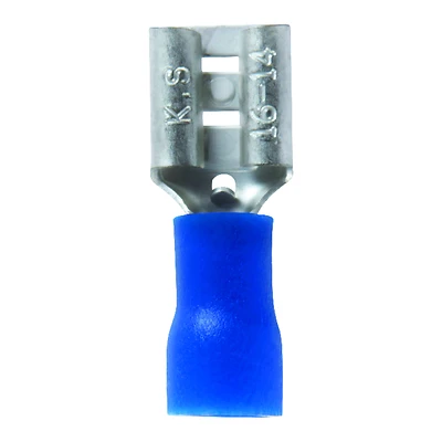 16-14 Ga. Insulated Wire Female Disconnect Blue 5 Pk, 0.250 In Tab Size