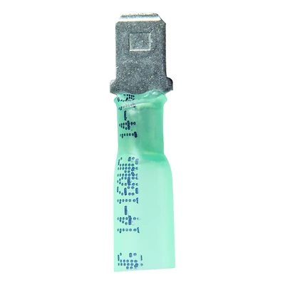 16-14 Ga. Insulated Wire Male Disconnect Blue Heat Shrink 5 Pk, 0.250 In Tab