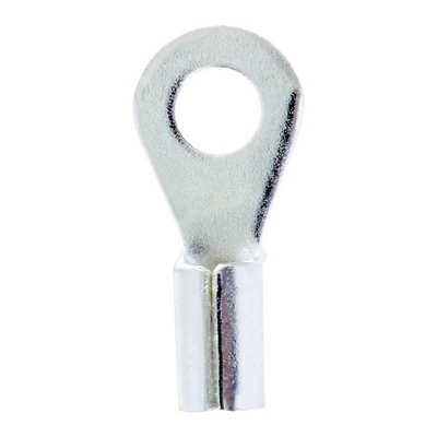 16-14 Ga. Insulated Wire Terminal Ring Silver, High Temp, 5 Pk, #6 Stud