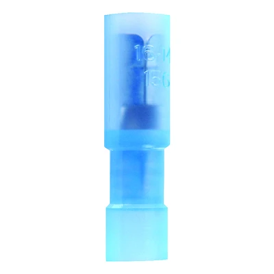 16-14 Ga. Insulated Wire Female Bullet Blue Terminals 5 Pk, .157 In Tab