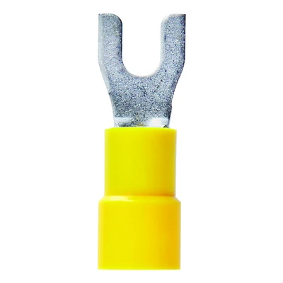 12-10 Ga. Insulated Wire Terminal Spade Yellow 5 Pk, No. 6 Stud Size