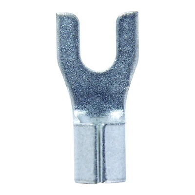 12-10 Ga. Uninsulated Wire Terminal Spade Silver 5 Pk, No. 6 Stud Size