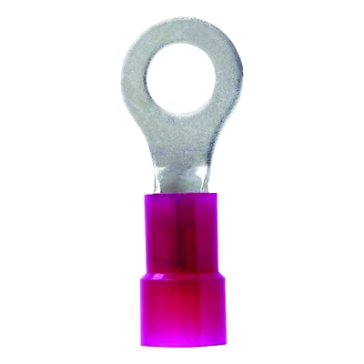 8 Ga. Insulated Wire Terminal Ring Red 2 Pk, 5/16 In Stud Size, Model 60790