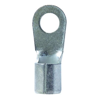 6 Ga. Uninsulated Wire Terminal Ring Silver 2 Pk, 1/4 In Stud Size