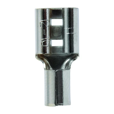 12-10 Ga. Insulated Wire Female Disconnect Terminals, Silver, 5 Pk, .250 In Tab