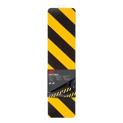 Safety-Walk Slip Resistant Caution Tread, Black and Yellow, 6 In. x 24 In.