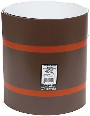 Trim Coil, White/Brown Painted Aluminum, 12 In. x 50 Ft.