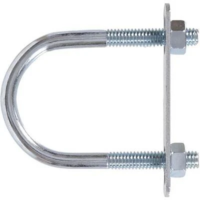 U-bolt With Plate And Hex Nuts, 3/8" X 3-1/2" Width X 4-3/4" Length
