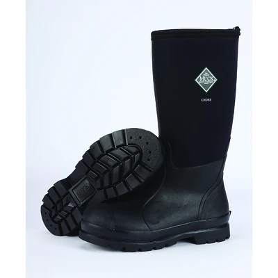Muck Boot CHH000A Chore High Work Boots, Black, Rubber, Size 13 Men