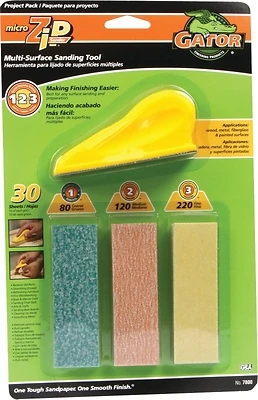 Gator MicroZip 7800 Hand Sander Tool Kit, 3-1/2 In., 80/120/220 Grit