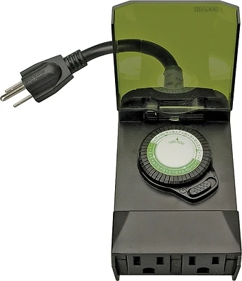 Woods 50011WD Outdoor Mechanical Timer, 2-Outlet, 15A 125V 1875W, 24-Hour