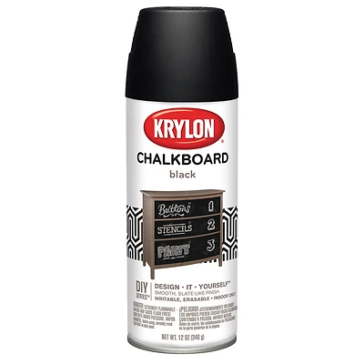 Krylon I00807 Chalkboard Spray Paint, Flat Black, 12 Oz.