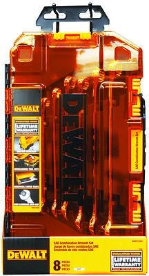 DeWalt DWMT73809 8-Piece SAE Combination Wrench Set, Polished Chrome