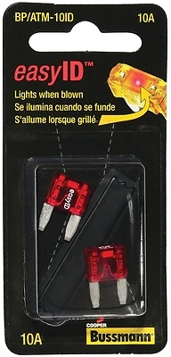 Bussmann easyID ATM Series BP/ATM-10ID Automotive Fuse, ATM-ID, 32 VDC, 10 A, 1 kA Interrupt