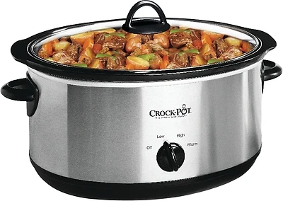 Oval Slow Cooker With Removable Crock, Stainless Steel, 7-Qt.