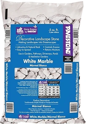 54141 Decorative White Marble Chips, 0.5 Cubic Feet