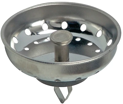 3-1/4 Inch Chrome Stainless Steel Kitchen Sink Strainer Basket With Arrow Clip