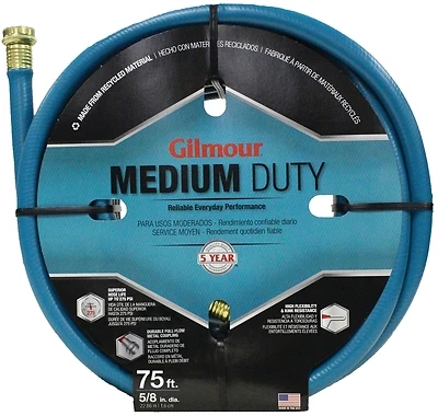 Gilmour 816751-1014 Garden Hose, 5/8 In. x 75 Ft., Rubber/Vinyl