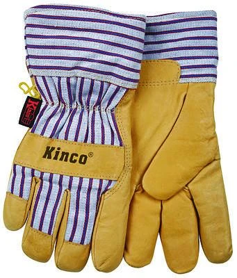 Kinco 1927-Y Youth Leather Palm Gloves, Safety Cuff, Wing Thumb