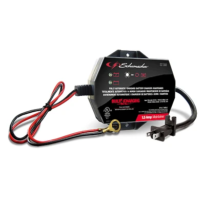 Schumacher SC1300 On-Board Battery Charger/Maintainer, 1.5-Amp, 6/12-Volt