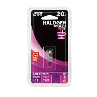 Feit Electric BPQ20T3 20W T3 Halogen Bulb, G4 Base, Dimmable