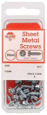 Hillman 12 Sizes x 1/2 in. L Slotted Hex Head Zinc-Plated Steel Sheet Metal Screws 7 pk